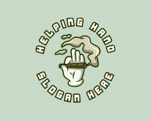 Cigarette Smoking Hand logo