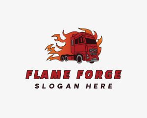 Flame Logistics Vehicle logo design