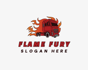 Flame Logistics Vehicle logo design