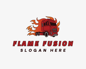 Flame Logistics Vehicle logo design