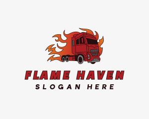 Flame Logistics Vehicle logo design