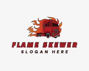 Flame Logistics Vehicle logo design