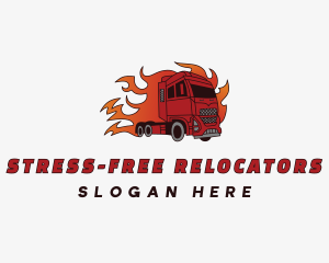 Flame Logistics Vehicle logo design