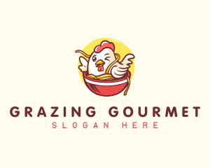 Chicken Asian Noodles logo design