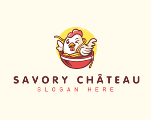 Chicken Asian Noodles logo design