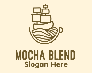 Coffee Cup Galleon logo design