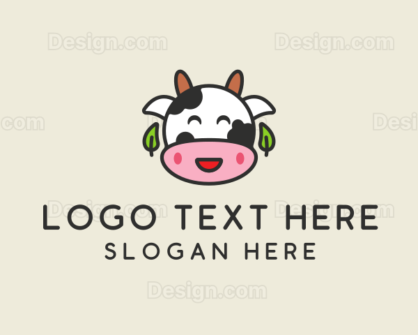 Cartoon Happy Cow Logo