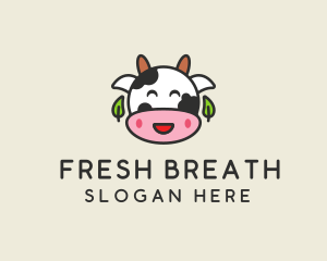 Cartoon Happy Cow logo design