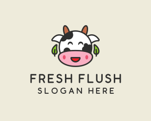 Cartoon Happy Cow logo design