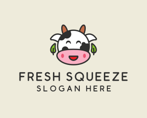 Cartoon Happy Cow logo design