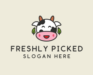 Cartoon Happy Cow logo design