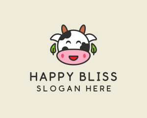 Cartoon Happy Cow logo design