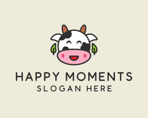 Cartoon Happy Cow logo design