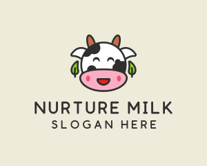 Cartoon Happy Cow logo design