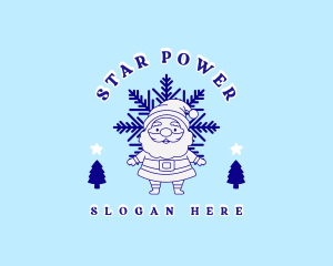 Winter Santa Claus logo design