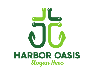 Organic Anchor Cross  logo design