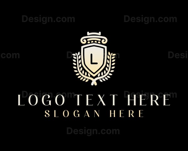 Shield Column Pillar Logo