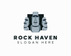 Easter Island Statue Landmark logo design