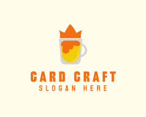 Minimalist Beer Crown logo design