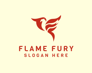 Flame Bird Wings logo design