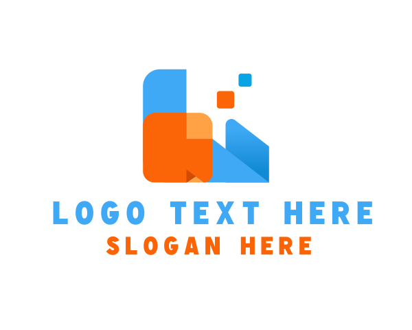 Geometric Pixel Letter L logo