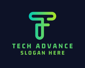 Tech Startup Letter T logo design