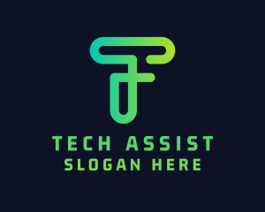 Tech Startup Letter T logo design