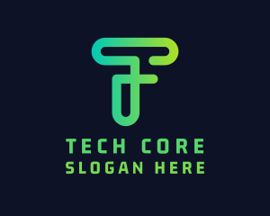 Tech Startup Letter T logo design