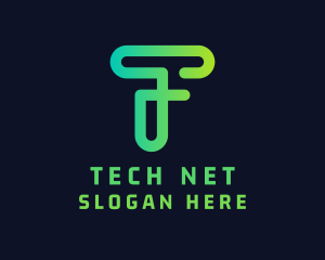 Tech Startup Letter T logo design