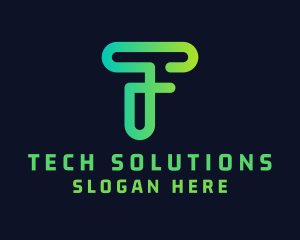 Tech Startup Letter T logo design