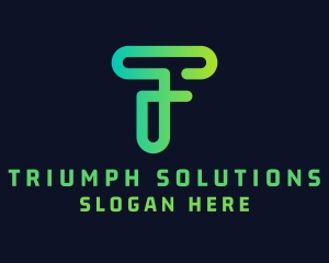 Tech Startup Letter T logo design