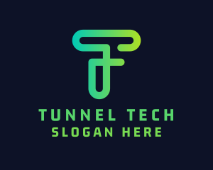 Tech Startup Letter T logo design