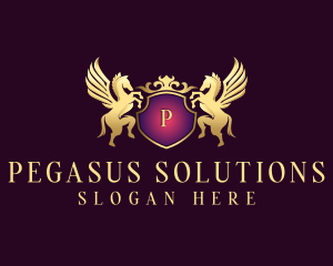 Pegasus Shield Crest logo design