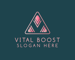 Pink Triangle Letter V logo design