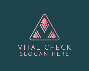 Pink Triangle Letter V logo design