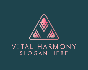 Pink Triangle Letter V logo design