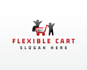 People Cart Shopping logo design