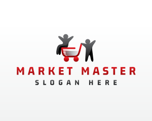 People Cart Shopping logo design