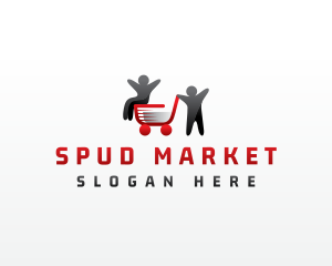 People Cart Shopping logo design