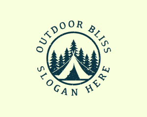 Outdoor Camping Tent logo design