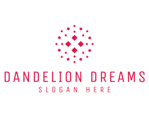 Geometric Dandelion Flower logo