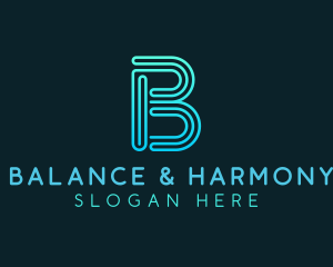 Gradient Line Letter B logo design