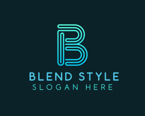 Gradient Line Letter B logo design