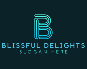 Gradient Line Letter B logo design