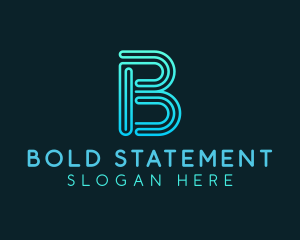 Gradient Line Letter B logo design