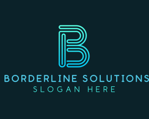 Gradient Line Letter B logo design