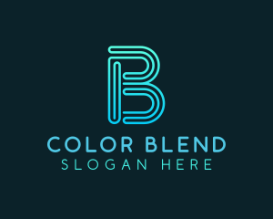 Gradient Line Letter B logo