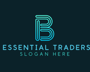 Gradient Line Letter B logo design