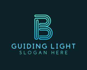 Gradient Line Letter B logo design