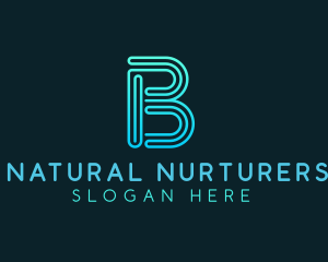 Gradient Line Letter B logo design